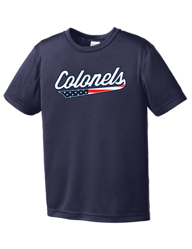 COLONELS- NAVY Performance Fabric T shirt- Youth and Adult